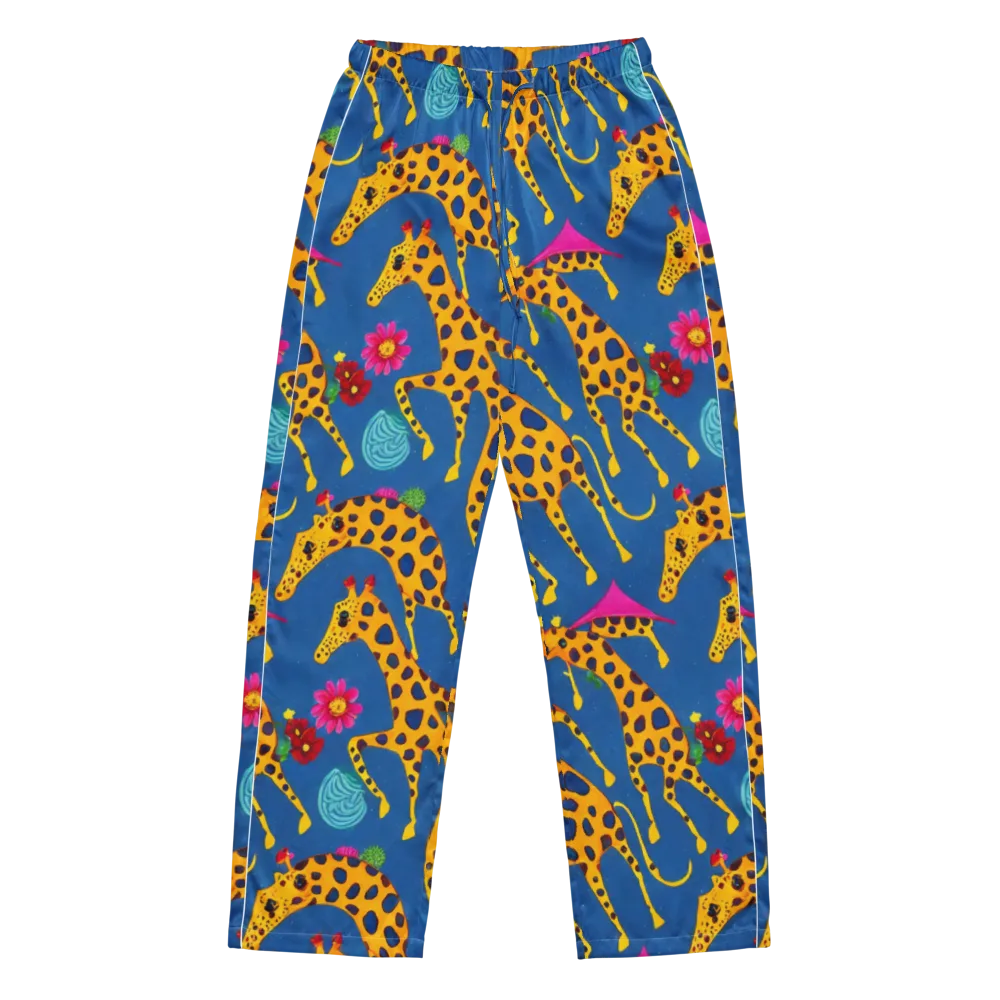 Giraffe Garden on Women's Pajama Pants — Front
