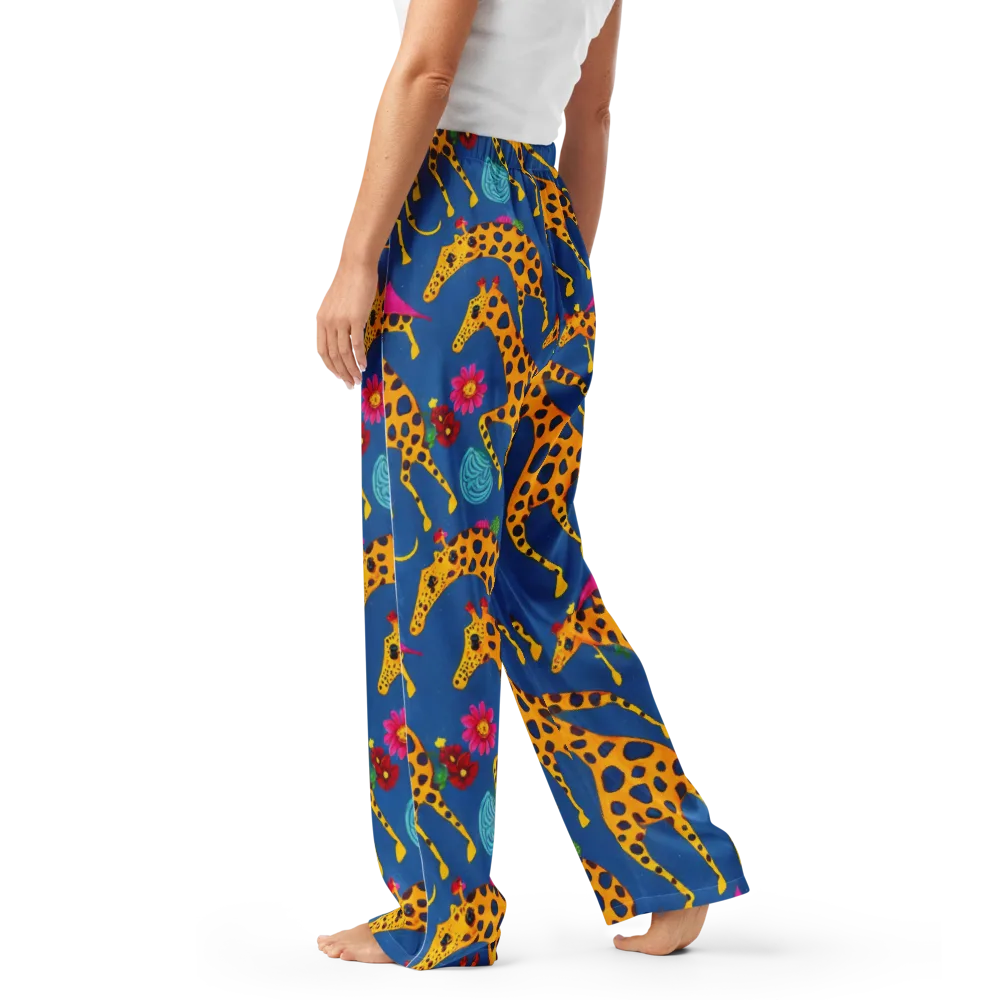 Giraffe Garden on Women's Pajama Pants — Left
