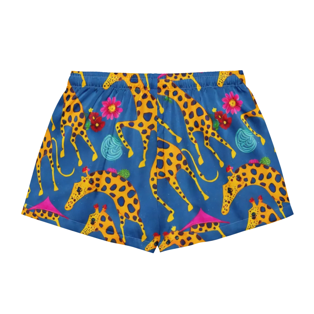 Giraffe Garden on Women's Pajama Shorts — Back
