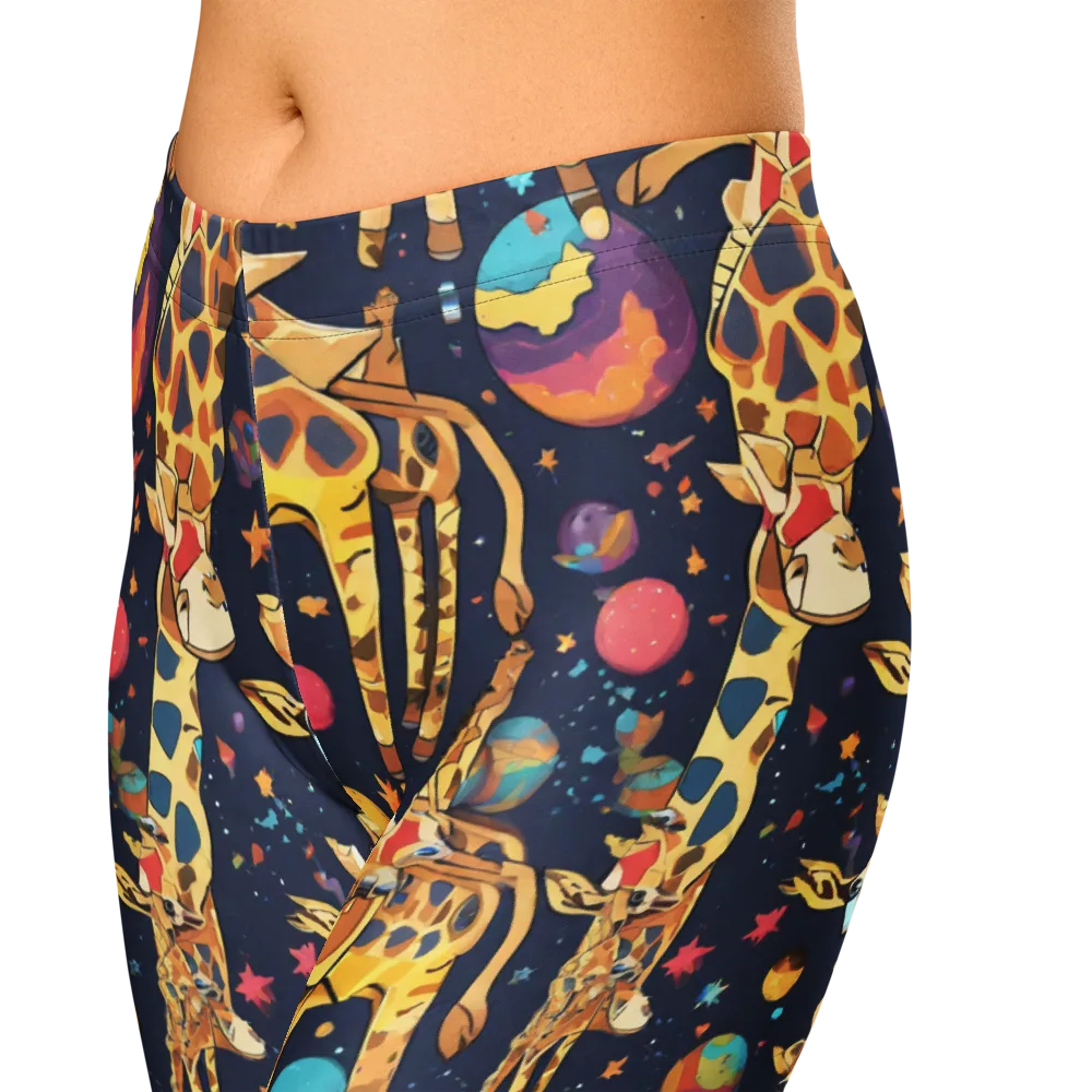 Cosmic Giraffe Parade on Capri Leggings — Zoomed-in