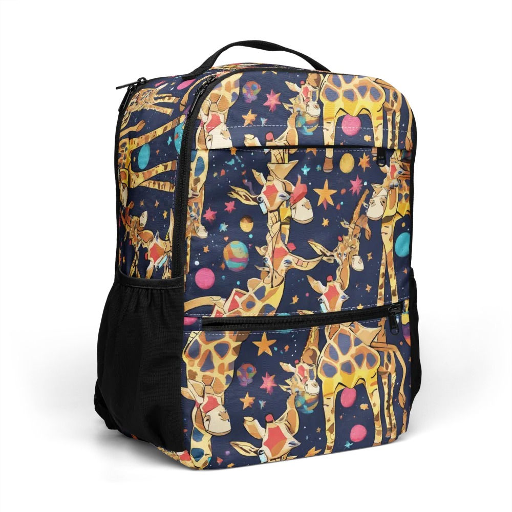 Cosmic Giraffe Parade on Utility Backpack — Right Front