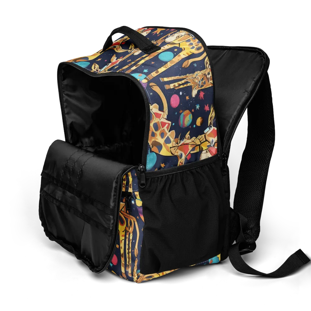 Cosmic Giraffe Parade on Utility Backpack — Product details 2