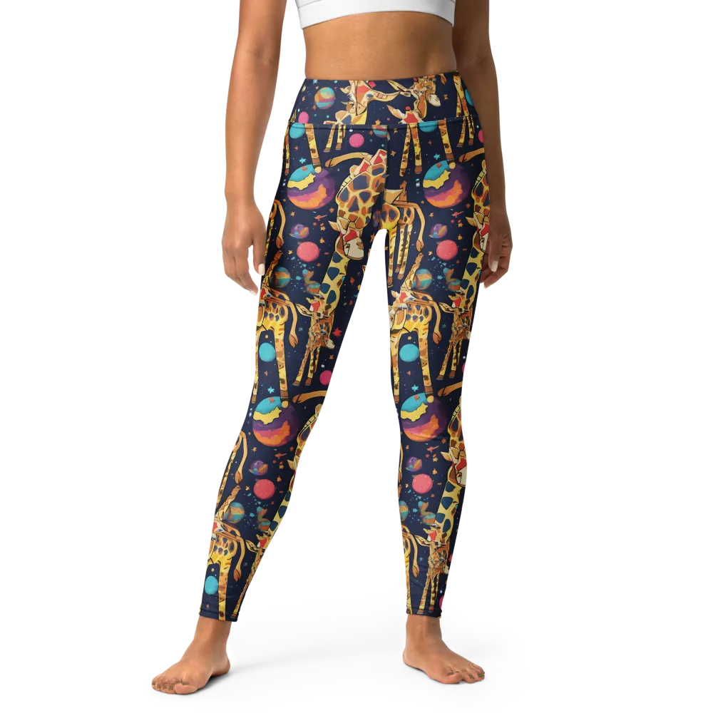 Cosmic Giraffe Parade on Yoga Leggings — Front