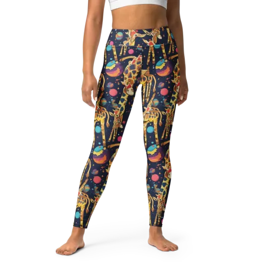 Cosmic Giraffe Parade on a Yoga Leggings