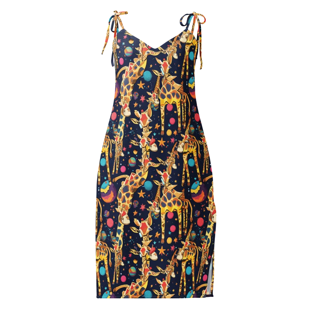 Cosmic Giraffe Parade on Slip Dress — Front