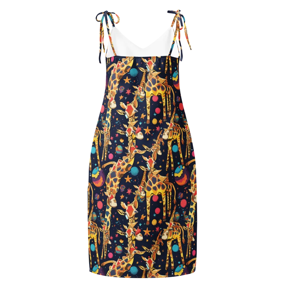 Cosmic Giraffe Parade on Slip Dress — Back