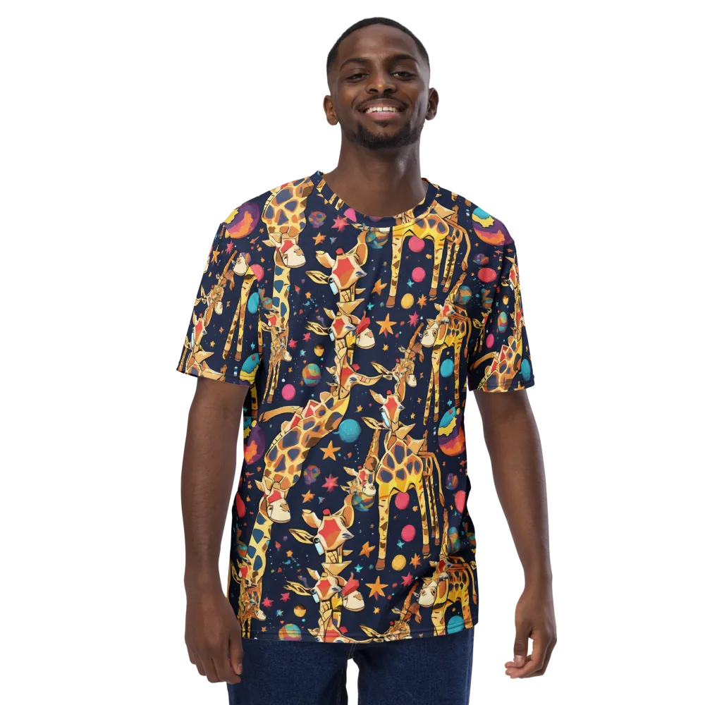 Cosmic Giraffe Parade on Men's Crew Neck T-Shirt — Front