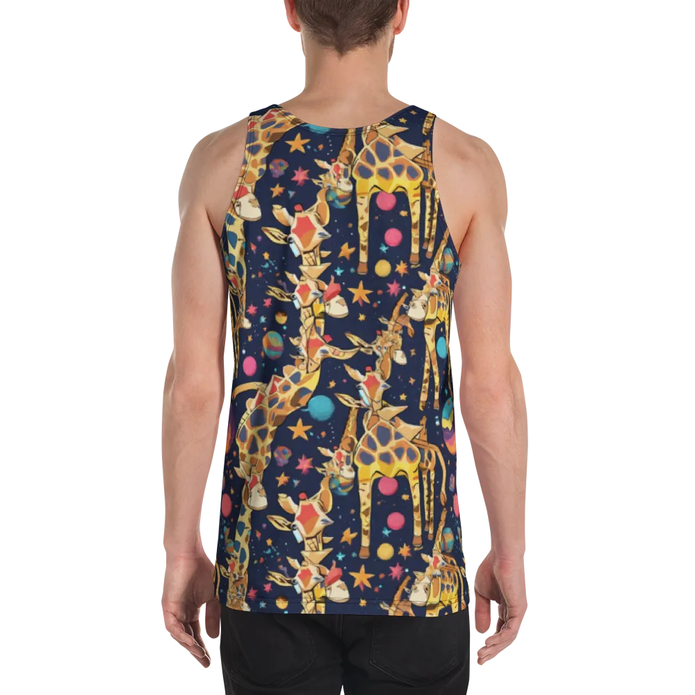 Cosmic Giraffe Parade on Men's Tank Top — Back