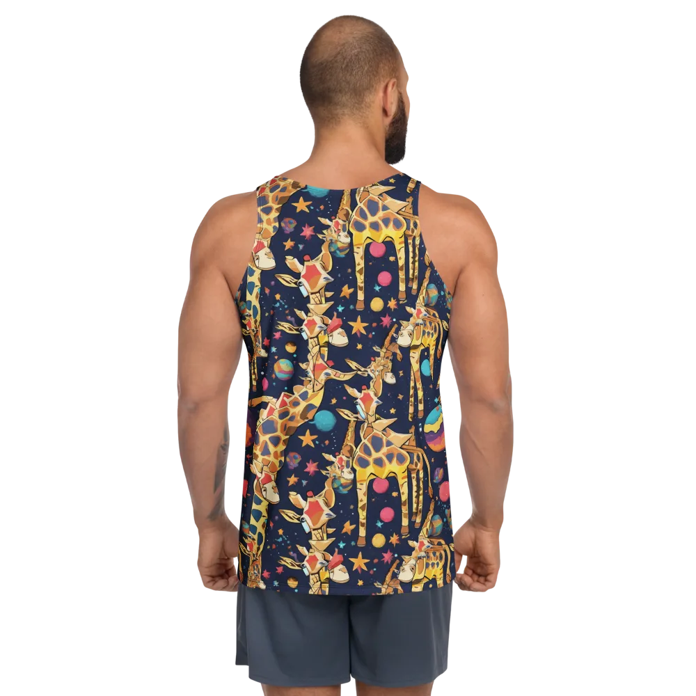Cosmic Giraffe Parade on Men's Tank Top — Back