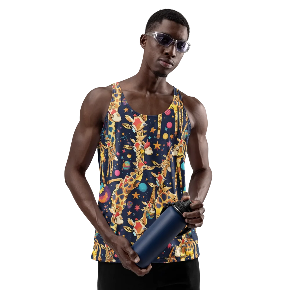 Cosmic Giraffe Parade on Men's Tank Top — Front
