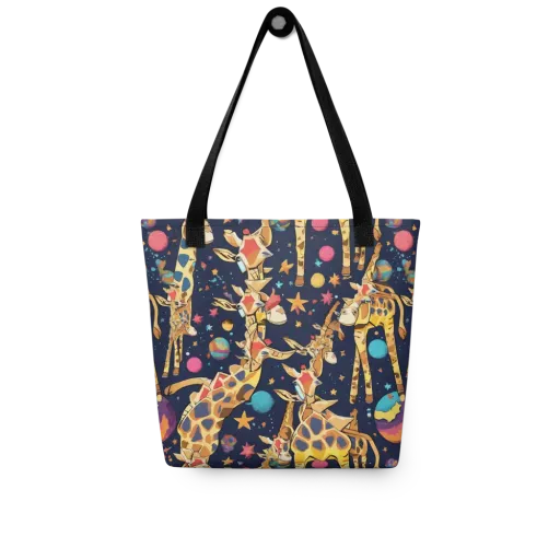 Cosmic Giraffe Parade on a Tote Bag