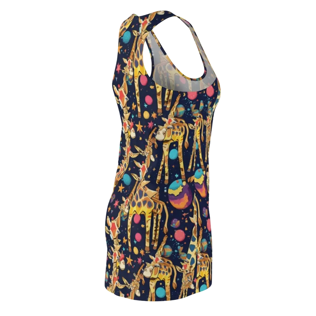 Cosmic Giraffe Parade on Racerback Dress — Back Side