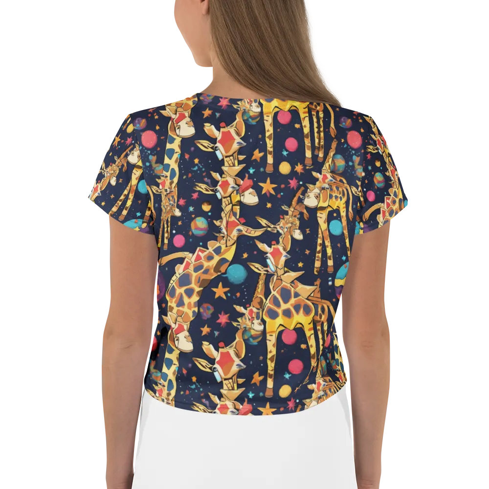 Cosmic Giraffe Parade on Crop Tee — Back