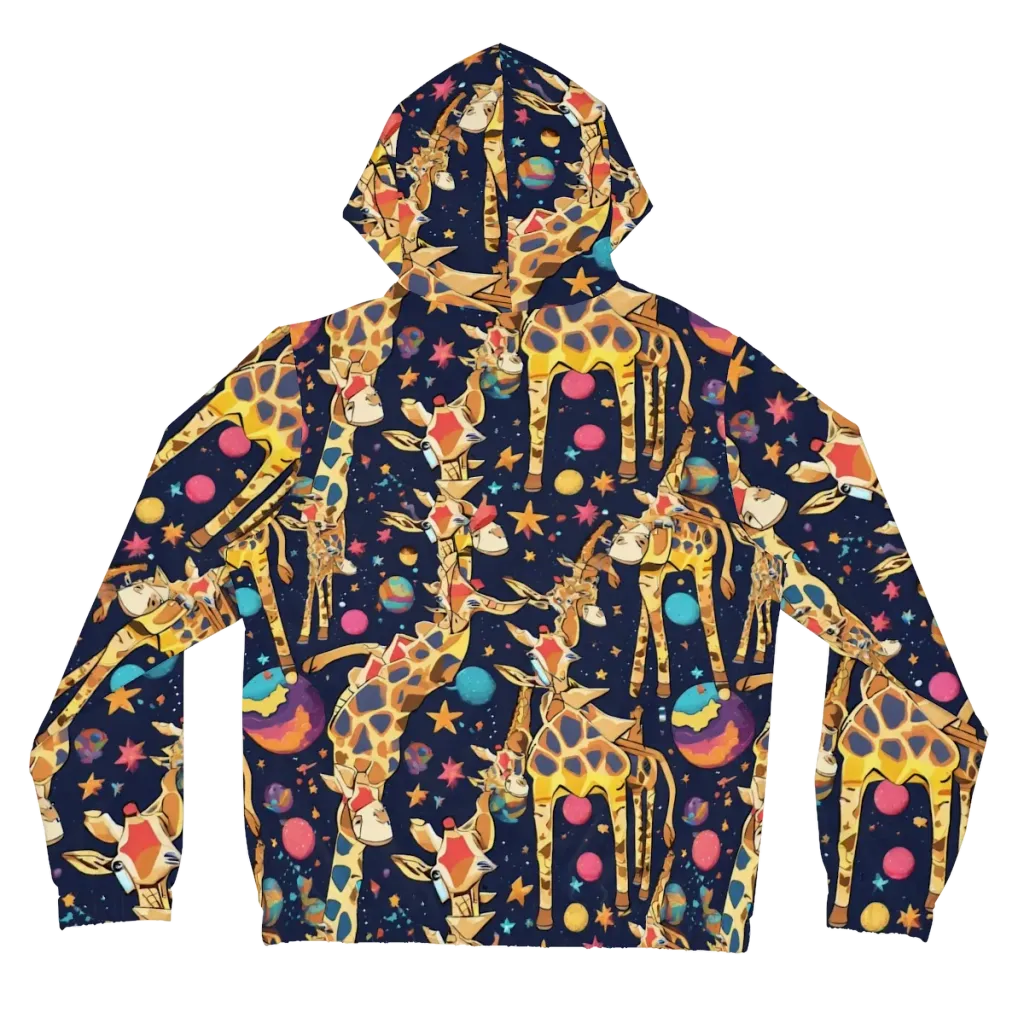 Cosmic Giraffe Parade on Women's Full-Zip Hoodie — Back