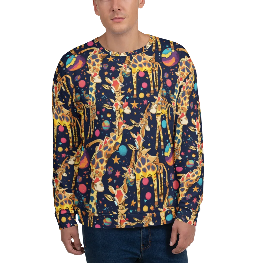 Cosmic Giraffe Parade on Sweatshirt — Front