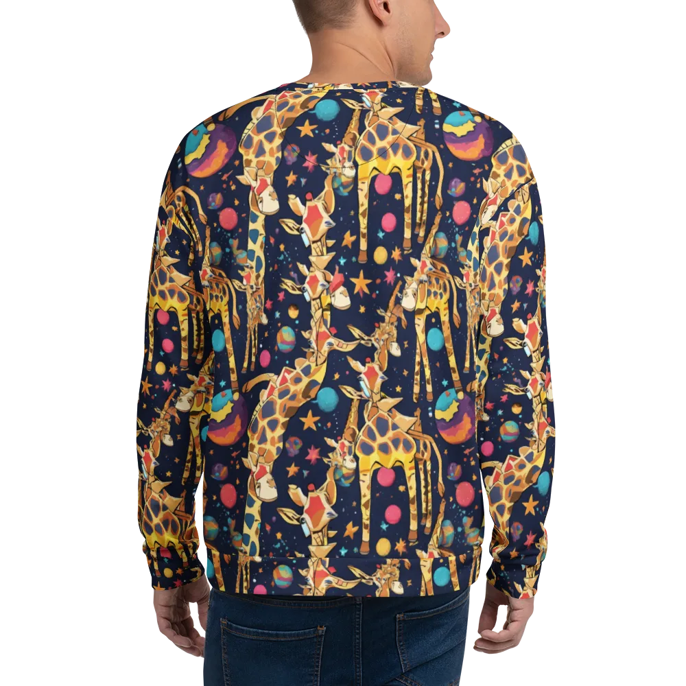 Cosmic Giraffe Parade on Sweatshirt — Back