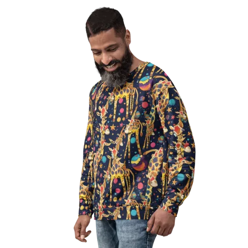 Cosmic Giraffe Parade on a Sweatshirt