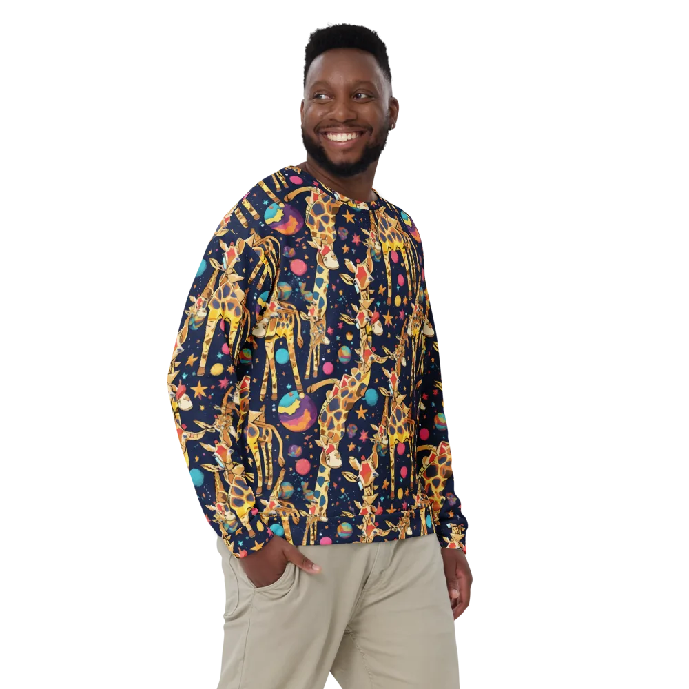 Cosmic Giraffe Parade on Sweatshirt — Front