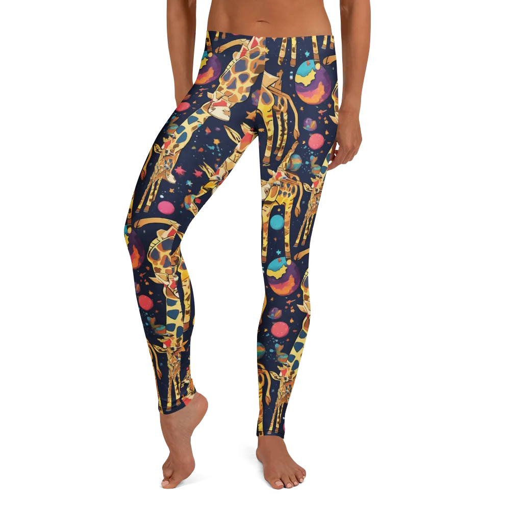 Cosmic Giraffe Parade on Leggings — Front