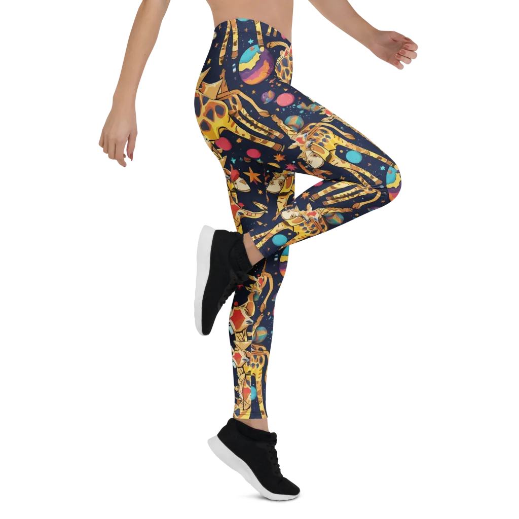 Cosmic Giraffe Parade on Leggings — Right
