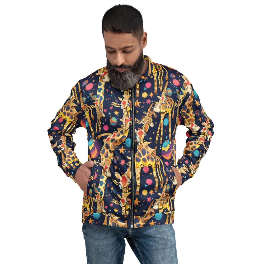 Cosmic Giraffe Parade on Bomber Jacket — Front