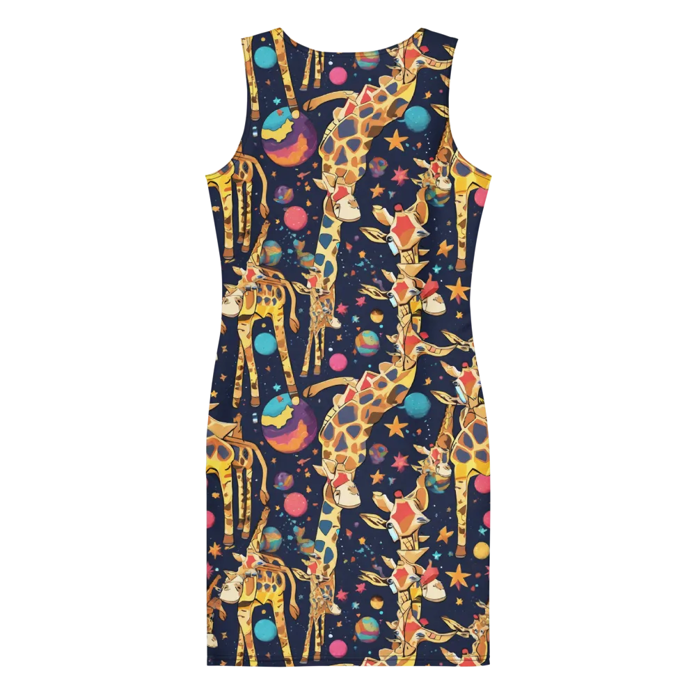Cosmic Giraffe Parade on Bodycon Dress — Back