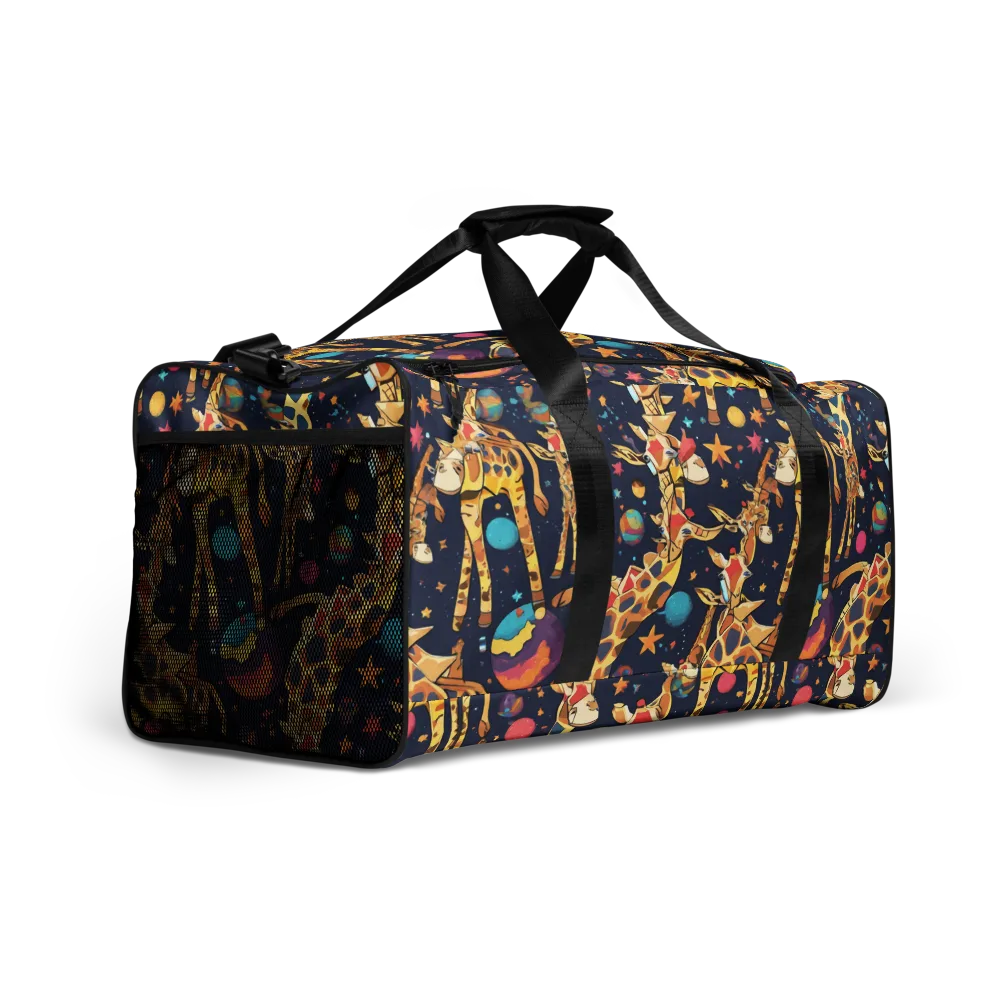 Cosmic Giraffe Parade on Duffle Bag — Right Front
