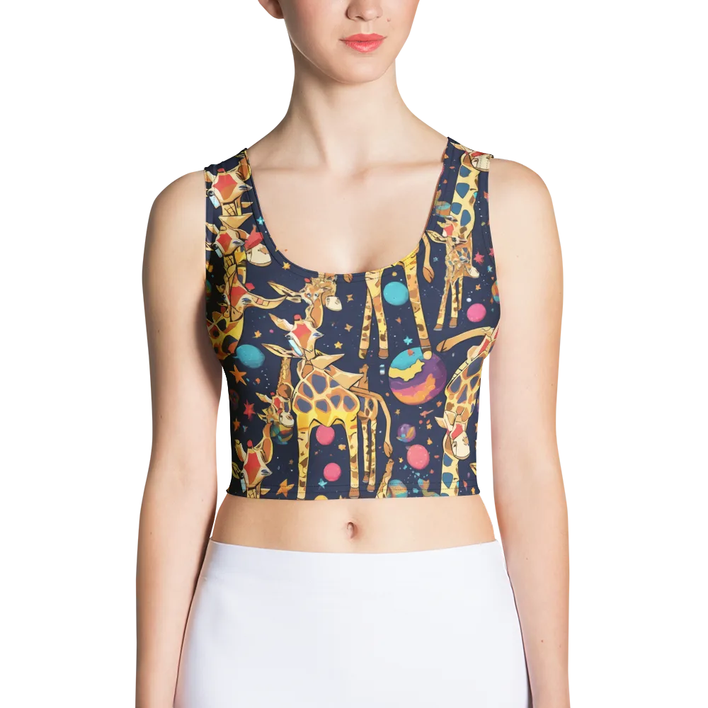 Cosmic Giraffe Parade on Crop Top — Front