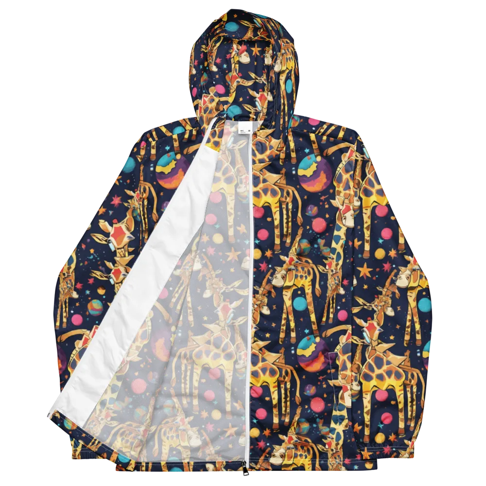 Cosmic Giraffe Parade on Men's Windbreaker — Front