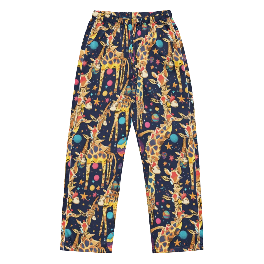 Cosmic Giraffe Parade on Women's Pajama Pants — Front