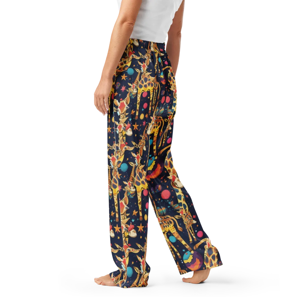 Cosmic Giraffe Parade on Women's Pajama Pants — Left