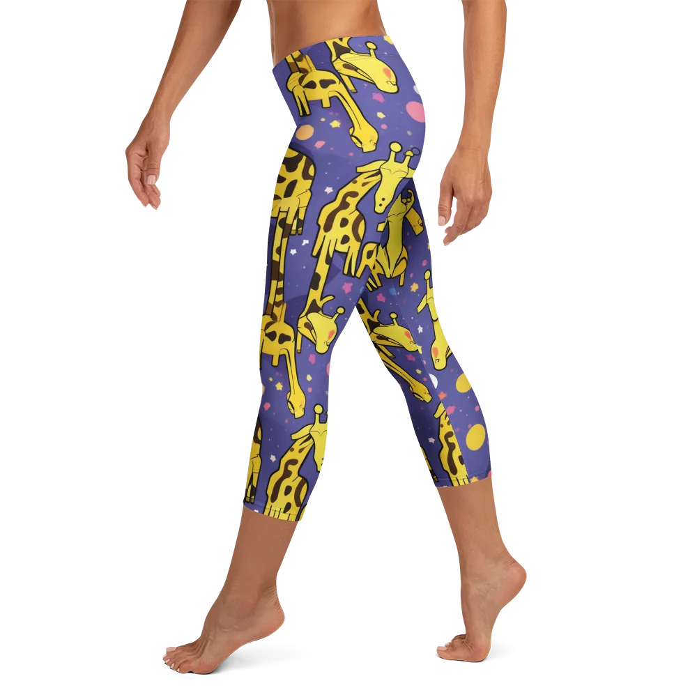 Cosmic Giraffe on Capri Leggings — Left