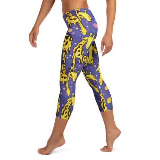 Cosmic Giraffe on a Capri Leggings
