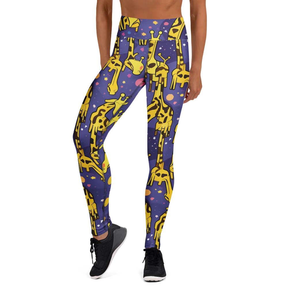 Cosmic Giraffe on Yoga Leggings — Front