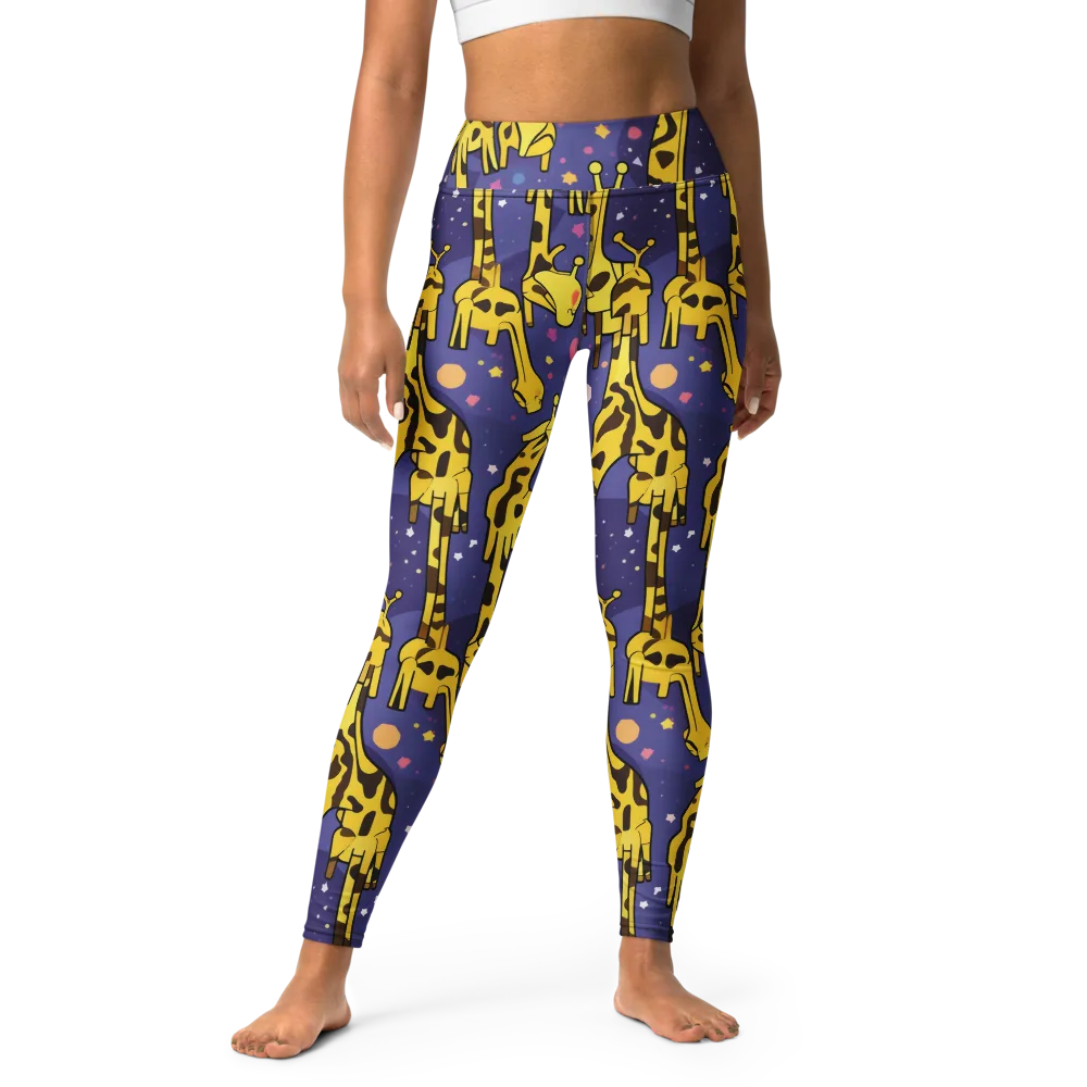 Cosmic Giraffe on Yoga Leggings — Front