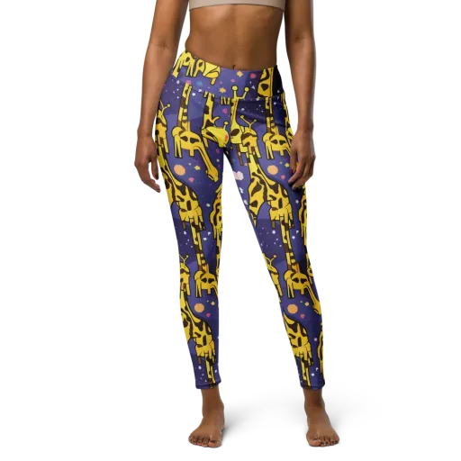 Cosmic Giraffe on a Yoga Leggings