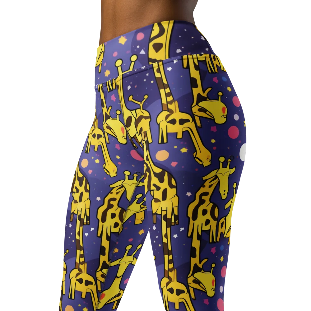 Cosmic Giraffe on Yoga Leggings — Left Front