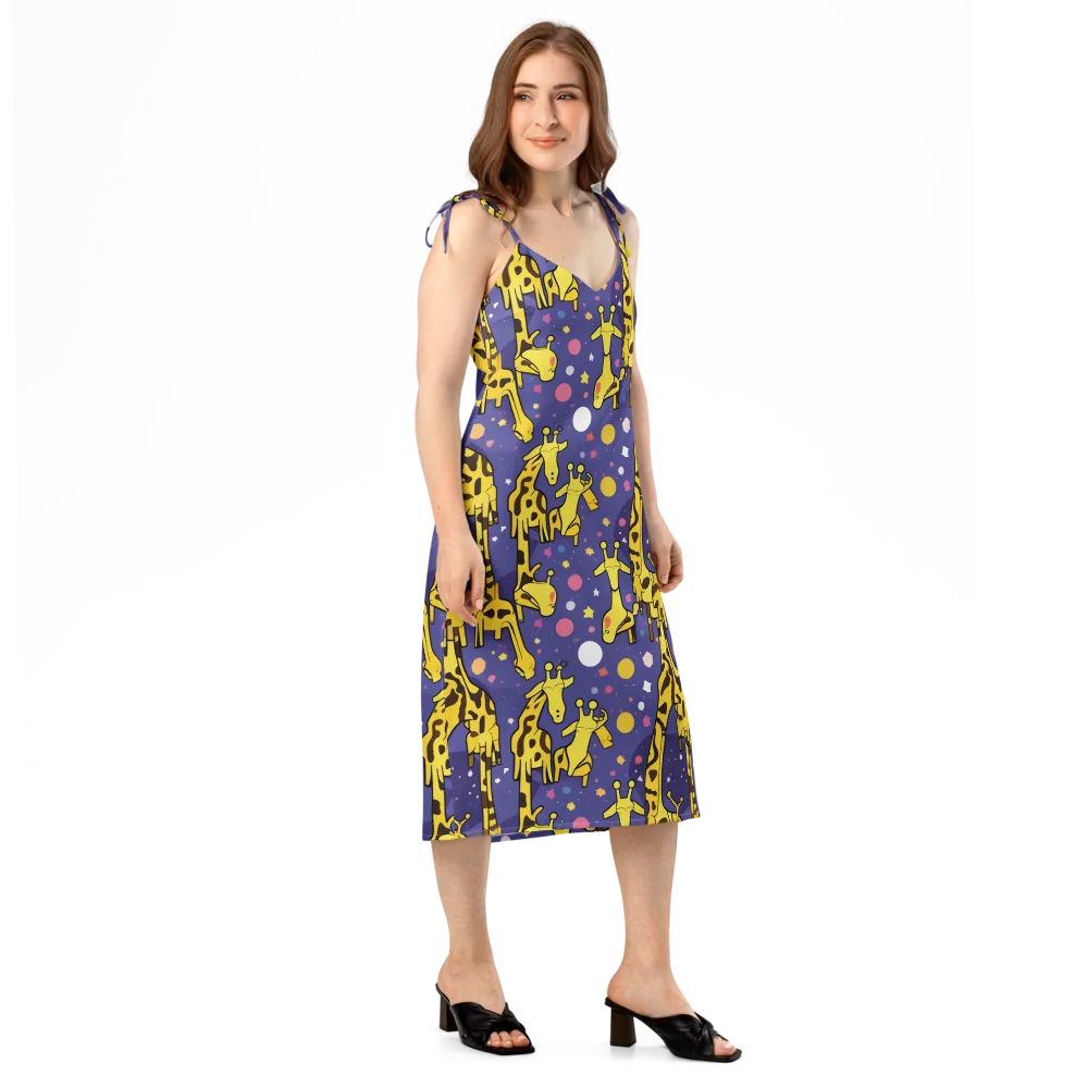 Cosmic Giraffe on Slip Dress — Right Front