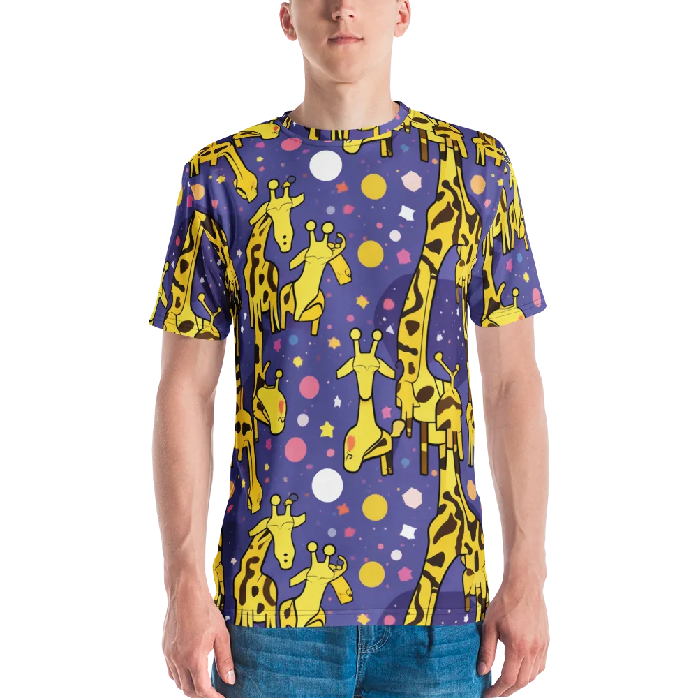 Cosmic Giraffe on Men's Crew Neck T-Shirt — Front