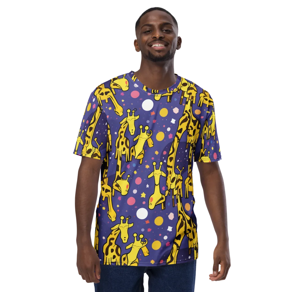 Cosmic Giraffe on Men's Crew Neck T-Shirt — Front