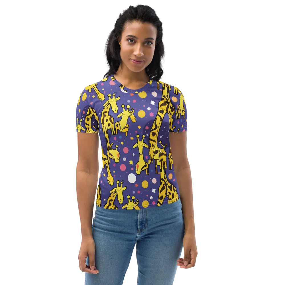 Cosmic Giraffe on Women's Crew Neck T-Shirt — Front