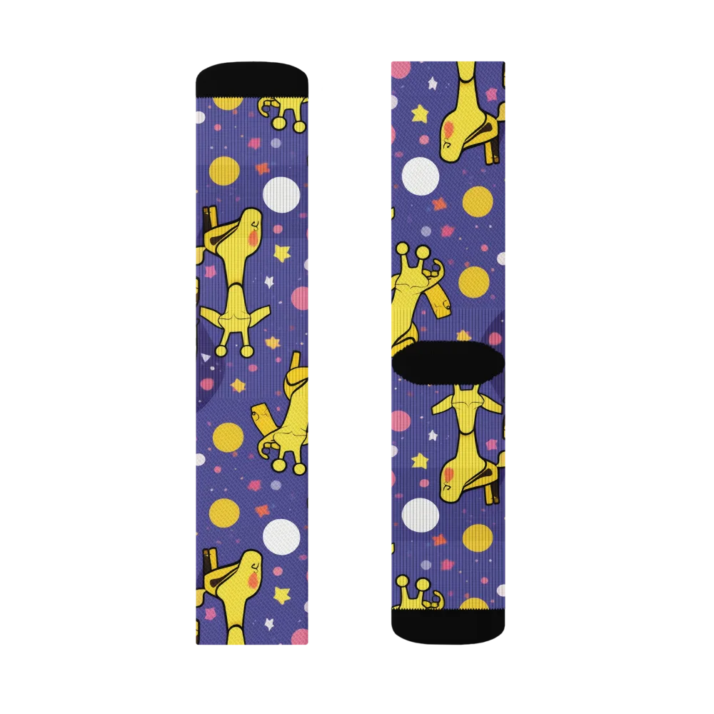 Cosmic Giraffe on Socks — Right Sock