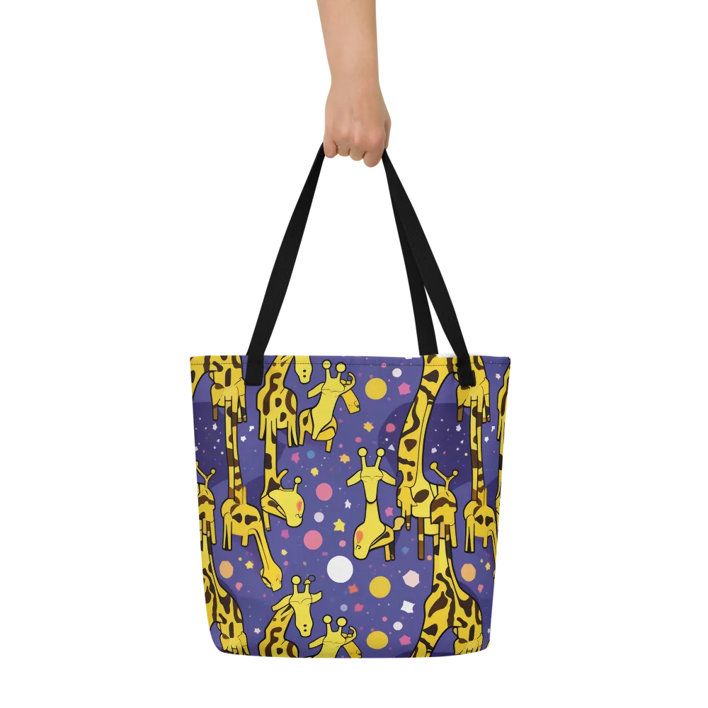 Cosmic Giraffe on Large Tote Bag W/ Pocket — Front