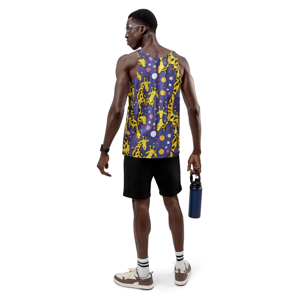 Cosmic Giraffe on Men's Tank Top — Back