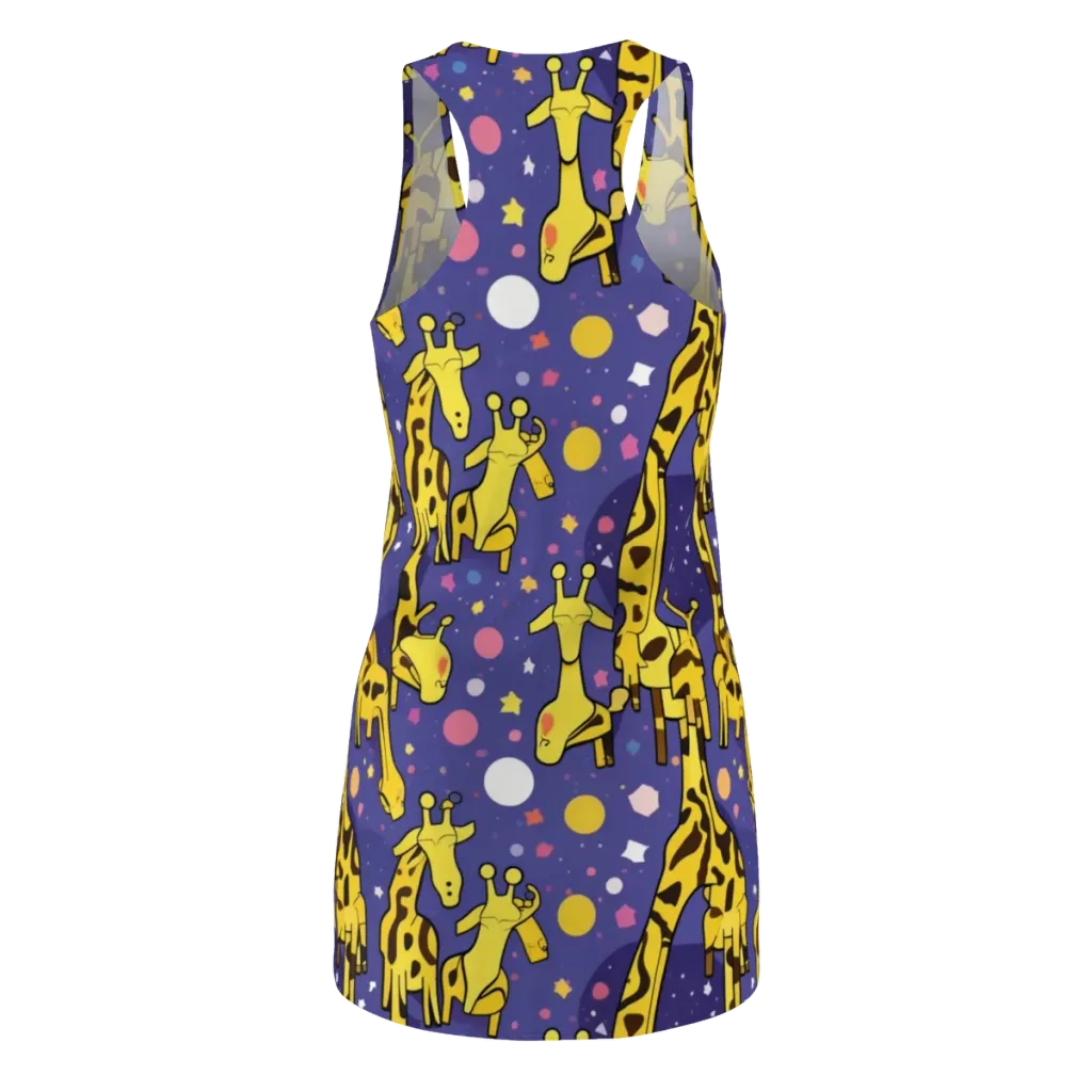 Cosmic Giraffe on Racerback Dress — Back