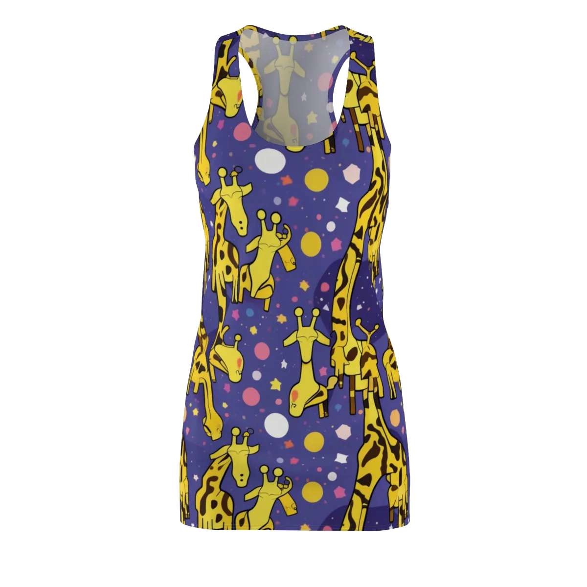 Cosmic Giraffe on Racerback Dress — Front