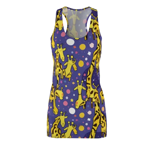 Cosmic Giraffe on a Racerback Dress