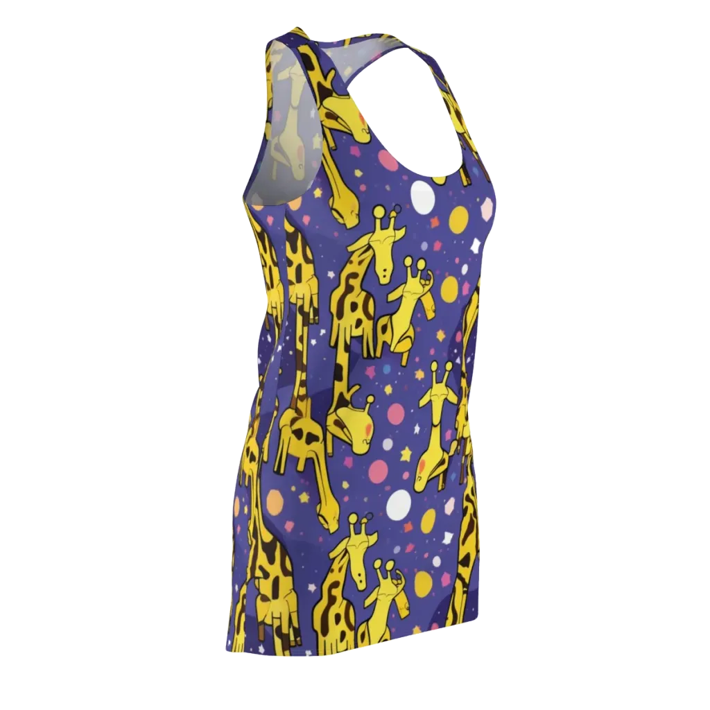 Cosmic Giraffe on Racerback Dress — Front Side