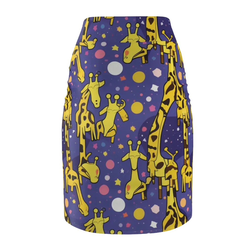 Cosmic Giraffe on Pencil Skirt — Back