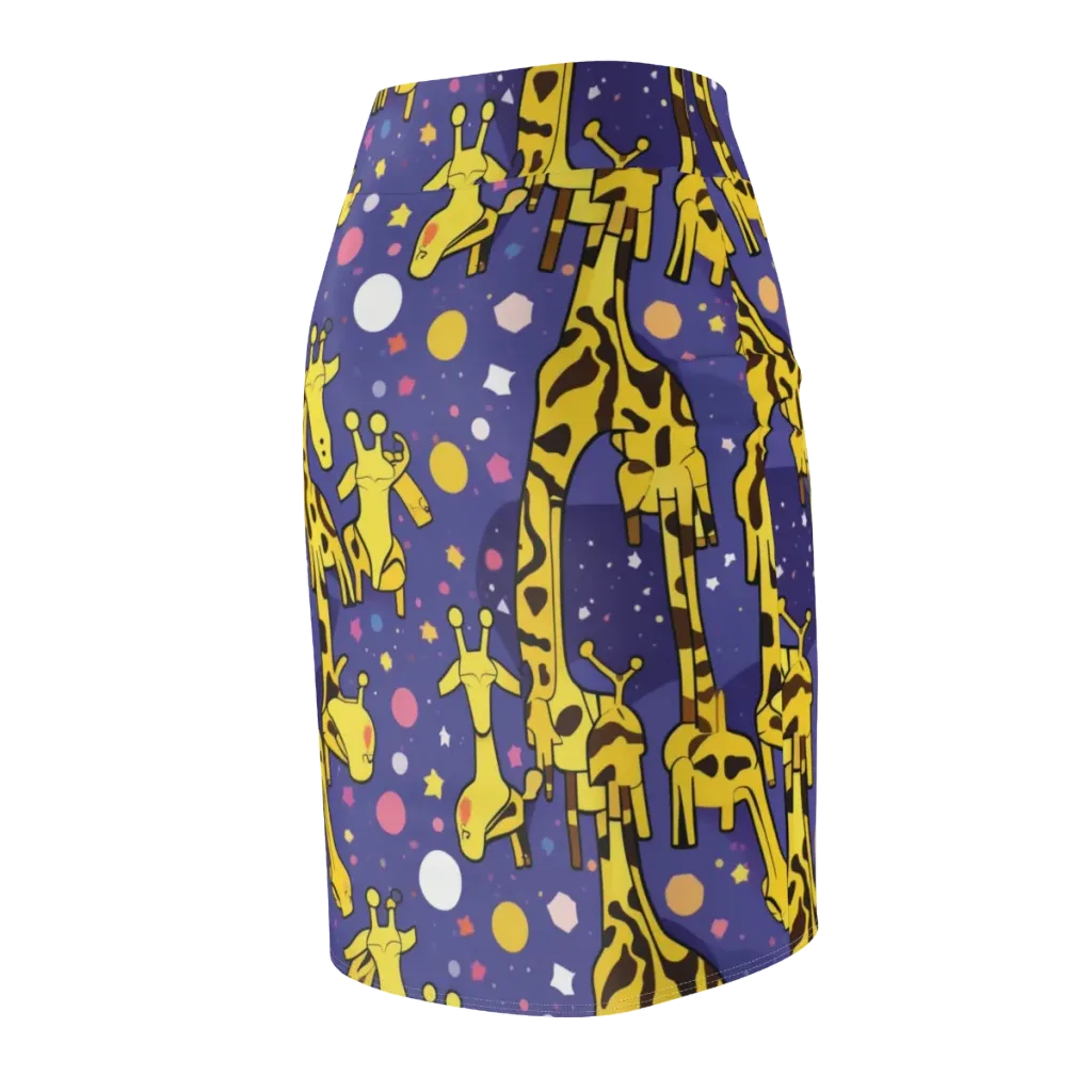 Cosmic Giraffe on Pencil Skirt — Back Side